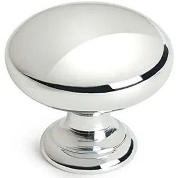 Cosmas 8pk 4950CH Polished Chrome Door Cabinet Hardware Round Mushroom Knob - Picture 2 of 3